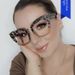 Women's Eyeglasses Cat Eye Large Frame Anti Blue Light Flat Glasses New Personalized Frame Glasses Trendy Plain Rice Nail Glasses Frame_viptrois.com