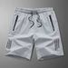 2025 Men's Summer Sports Shorts, Five-inch Pants, Thin, Quick-dry, Loose, Large Size, Pure Color, Fitness Running Pants_viptrois.com