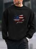 Men's Loose Casual Fashionable Classic American Flag Print Round Neck Long Sleeved Sweatshirt Suitable For Autumn And Winter Wear_viptrois.com
