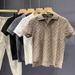 Men's Thin Knit Polo Shirt Short Sleeve, Wrinkle-Resistant Viscose Blend Top For Summer Business Casual & Daily Wear_viptrois.com