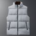 Men's Thickened Winter Vest, Slim Fit Zip-Up Sleeveless Jacket Warm Polyester Padded Waistcoat With Multiple Pockets Casual Stand Collar Outerwear_viptrois.com