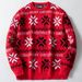 Loom Men's Clothing European And American Autumn Winter Christmas Jacquard Loose Drop Shoulder Long Sleeve Thin_viptrois.com
