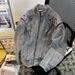 American Heavy Industry Splicing Short Denim Trendy Brand Street Cleanfit Motorcycle Jacket For Men_viptrois.com