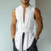 Men's Clothing V Neck Sleeveless Strap Design Vest Fashion Lace Up Design Top_viptrois.com