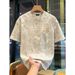 Men's Retro Heavy Duty Tie Dye Short Sleeve T-Shirt Loose Round Neck Top With Embroidered Letter Trendy Brand Stylish Design_viptrois.com