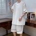 New Short Sleeved Sports Casual Suit For Men, Loose Large Size, Advanced Handsome Matching Two Piece Suit, Trendy Brand T Shirt For Men_viptrois.com