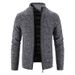 Knitted Cardigan For Men, Long-sleeved Warm Jacquard Casual Stand-up Collar Thick Sweater For Men In Autumn And Winter_viptrois.com