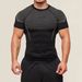 Quick-Dry Men’s Workout T-Shirt Stretchy Gym Tee With Breathable Milk Silk Fabric & All-Over Print For Running, Lifting & Training_viptrois.com