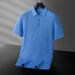 Men's Clothing Knitted Short Sleeved Thin Men's Large Size Breathable Mesh Men's Business Shirt Lapel Men_viptrois.com