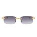 Fashionable Square Sunglasses Men's And Women's Retro Gold Frameless Hip-hop Tone Glasses_viptrois.com