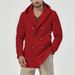 Men's Stylish Trench Coat With Double Breasted Design, Mid-Length Cotton Blend Jacket For Spring & Autumn, Slim Fit Casual Coat_viptrois.com