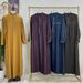 Muslim Men Drs Jubba Thobe Mens Abaya Stand Collar Islamic Eid 2025 Ramadan Long Robe Musulman Caftan Dubai Arab_viptrois.com