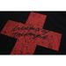 JW331 American Retro Street Trendy Men's And Women's High-end Fans Abstract Cross Design Men's Waffle Long-sleeved T-shirt_viptrois.com