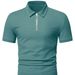 Men's Half-Zip Polo Shirt – Breathable Cotton Blend, Short Sleeve Casual & Sporty Top For Summer_viptrois.com