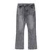 Men's Clothing | Black And Gray Washed Distressed Flared Jeans Vintage Retro Bamboo Grey Denim_viptrois.com