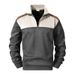 Men's Clothing Zip Up Jacket Zip-Up Half-Sleeve Hoodie – Stylish Color-Block Stand Collar Pullover For Casual & Outdoor Wear (S-3XL, Green/Gray)_viptrois.com