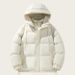Unisex Winter Layered Hooded Puffer Jacket – Thickened Polyester Cotton Coat With Faux Two-Piece Design, Oversized Fit (Black/Coffee/White,More)_viptrois.com