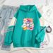Spring And Autumn Color Block High-End Cartoon Doll New Cool Internet Celebrity Long Sleeve Sweatshirt_viptrois.com