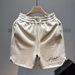 Men's Clothing Athletic Shorts Breathable Gym Running Basketball Shorts Loose Fit Casual Streetwear For Summer (Letter Print, S-4XL) - Grey/Black_viptrois.com