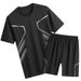 Men's clothing Sports suit men's large size summer running short-sleeved T-shirt quick-drying clothes casual fitness training shorts two-piece suit_viptrois.com