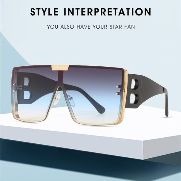 one Piece Men's Letter B Decorative Trend Sunglasses Sunscreen Fashion Sunshade_viptrois.com