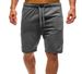 Men's 5 Point Pants Solid Color Casual Sports Shorts Loose Drawstring Beach Pants Large Size Pants Wholesale_viptrois.com