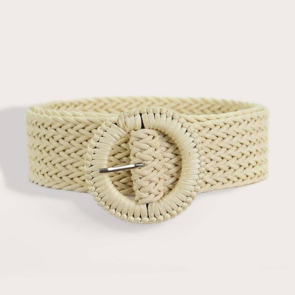 Women's Belts New Fashion Ladies PP Straw Belt Bohemian Style Vacation Matching Shorts Dress_viptrois.com