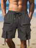 Summer Men's Wear, Ins Workwear, Multi-pocket Casual Five-inch Straight Shorts, Drawstring Workwear Pants_viptrois.com