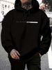 Men's Autumn And Winter Casual Fashion Loose Hooded Sweatshirt, Future Letter Pattern Printed Warm Long Sleeved Pullover_viptrois.com