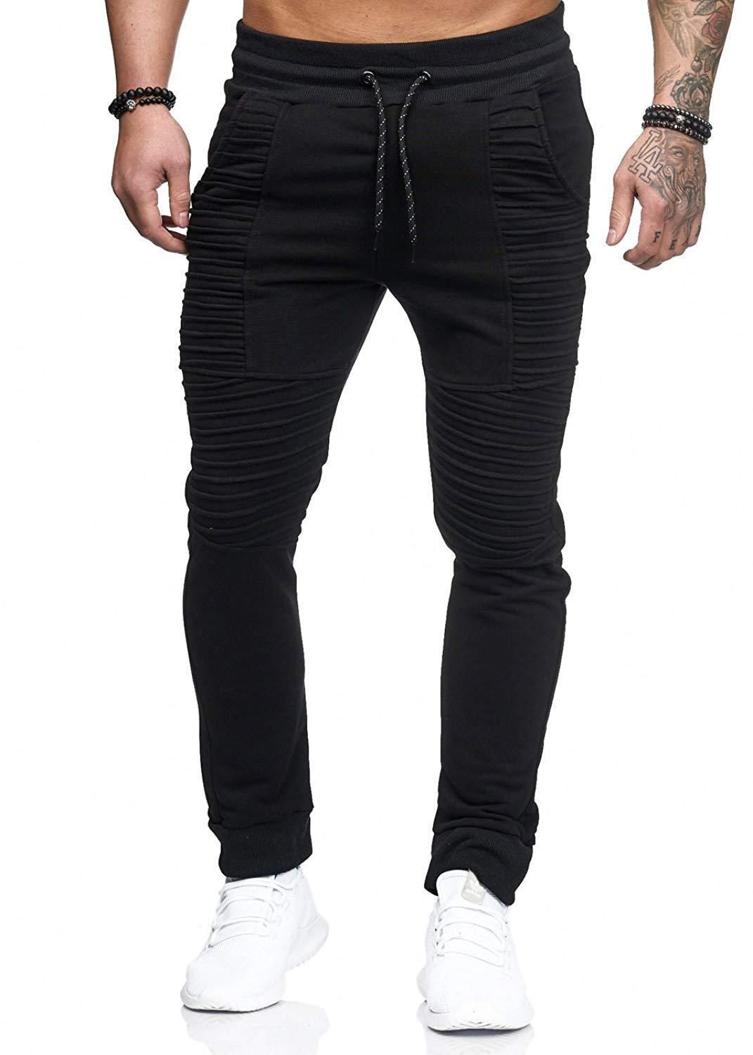 Men's Clothing Casual Autumn And Winter Design Personality Sports Trousers Hip Hop Striped Fitness Pants_viptrois.com