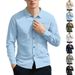 Men's Breathable Cotton Linen Casual Shirt – Relaxed Fit Long Sleeve Shirt For Beach & Everyday Wear_viptrois.com