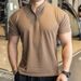 Men's Clothing Short Sleeved Waffle Ice Silk Cool Business Slim T-Shirt_viptrois.com