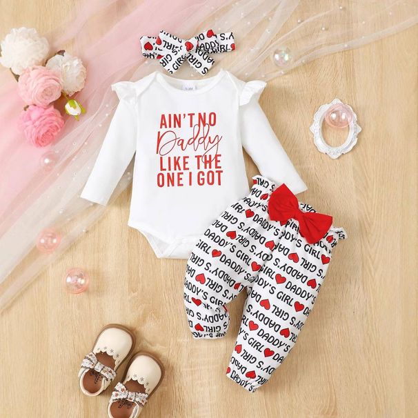 Kids’ Clothing New Products Baby Girl Long Sleeved Printed Tights And Printed Heart Shaped Pants Set_viptrois.com