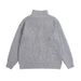 Men's Retro Embroidered Patch Half-Zip Knit Sweater - Casual College Style Pullover , Long Sleeves, Loose Fit (Gray/Black, S-XXXL)_viptrois.com