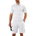 Men's Summer Casual Polo Shirt & Shorts Set - Breathable Polyester Athletic Two-Piece Outfit For Sports & Leisure_viptrois.com