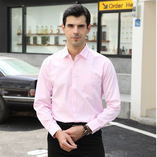 Men's Clothing High End Business Shirts For Men Solid Color Shirts Work Clothes Slim Fit Professional Formal Wear Long Sleeves_viptrois.com