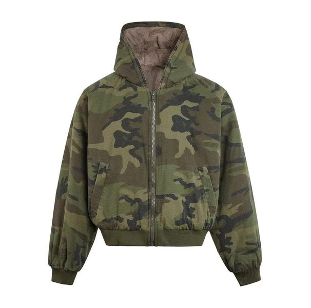 Men's Clothing Winter Wear Retro Double Sided Camouflage Cotton Coat Trendy Brand Thick Warm Hooded Design Sense Of Men And Women's Cotton Coat_viptrois.com