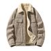 Men's Clothing 2024 new lambskin collar corduroy men's jacket men's winter warm loose versatile cotton jacket men_viptrois.com