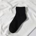 White Women's Boat Socks, Black Men's Mid Tube Solid Color Cotton Socks, Versatile Basketball Sports Shallow Mouth Design Socks_viptrois.com