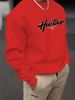 Men's Loose Casual And Fashionable Houston Letter Pattern Printed Round Neck Long Sleeved Sportswear For Autumn And Winter_viptrois.com