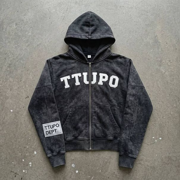 Y2K Retro Streetwear Hoodie – Unisex Zip-Up Oversized Pullover With Distressed Print (XS-3XL, 90s Grunge Aesthetic, Black/Pink/Camo)_viptrois.com