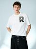 Summer New Short-sleeved T-shirt, Men's Half-patch Ethnic Geometric R Letter Creative Printing Half-sleeved Youth Trend Versatile Casual Loose Base_viptrois.com