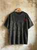 230g Vintage Washed Men Casual Tee NB Style Logo With 09.28.5.01 Text Print Short Sleeve Loose Street Daily T-Shirt_viptrois.com