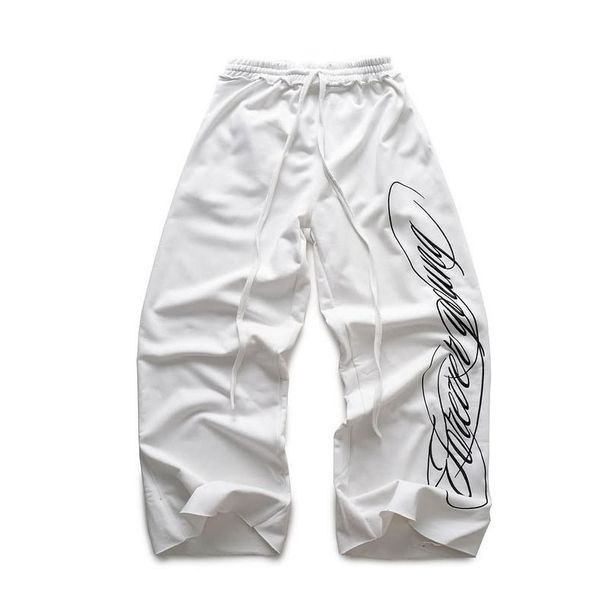 Urban Streetwear Sweatpants – Oversized Letter Print Joggers For Men (Black/White)_viptrois.com