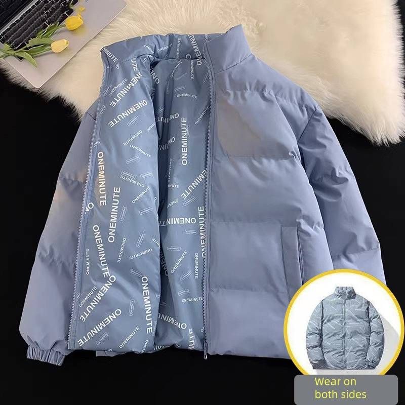 Men's Winter Thick And Warm Down Cotton-padded Jacket, Loose Cotton-padded Jacket And Winter Coat For Double-sided Wearing_viptrois.com