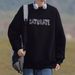 Printed Heavy Crew Neck Sweater Men's Winter Early Autumn Fleece Hatless Loose Boys Pullover_viptrois.com