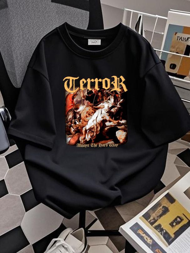 Rock Terror T Shirt Hardcore Band Black All Size S To 5XL LL2194 Graphic Soft Fashion Top For Everyday Wear Slightly Stretched Unisex Comfortable_viptrois.com