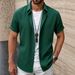 Men's Business Commuter Short Sleeved Shirt Summer Solid Color New Exclusive Green_viptrois.com