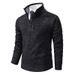 Men's Fleece-Lined Knit Sweater – Slim-Fit Stand Collar Pullover For Winter Warmth_viptrois.com
