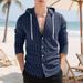 Men's Striped Hooded Cardigan – Long Sleeve Loose Fit Casual Shirt For Sports & Streetwear_viptrois.com